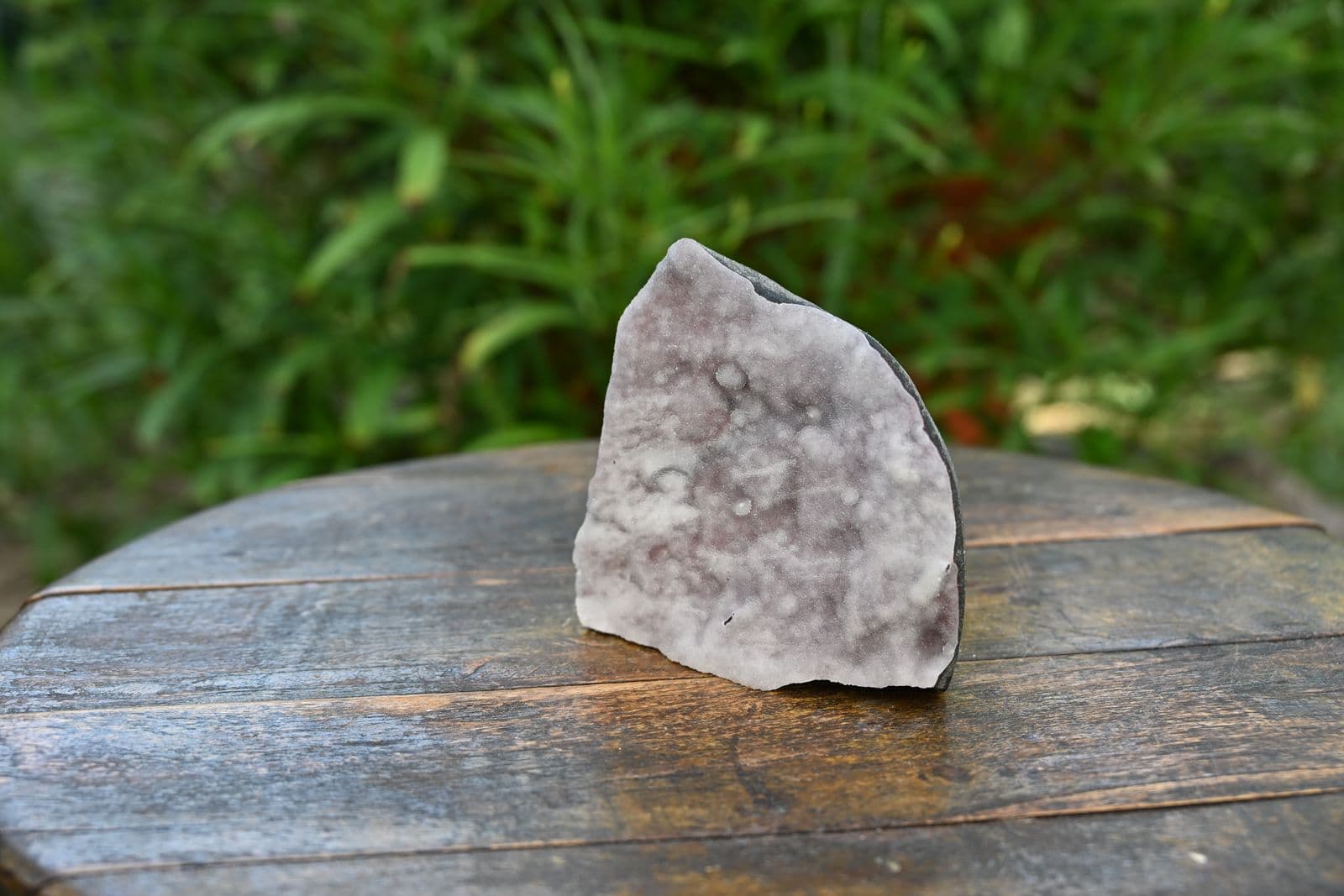 Botryoidal Chalcedony Slab on Basalt — view 4