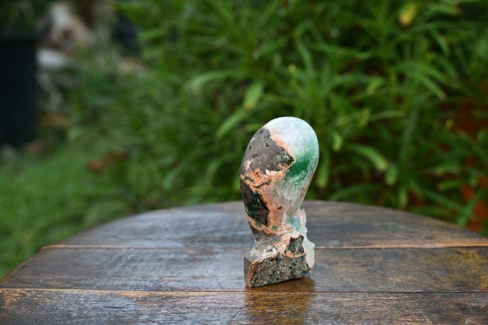 Alien Head Sculpture Carved from Deccan Basalt Matrix — view 9