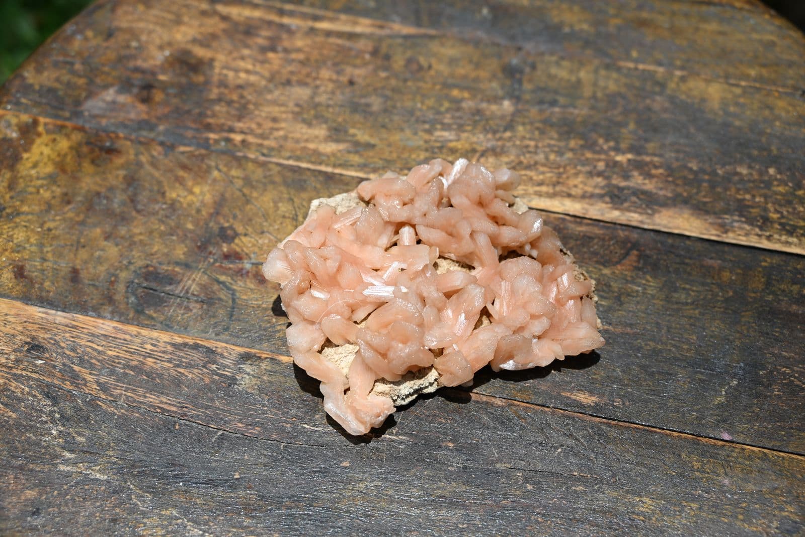 Peach Stilbite–Heulandite Crystal Cluster — view 3