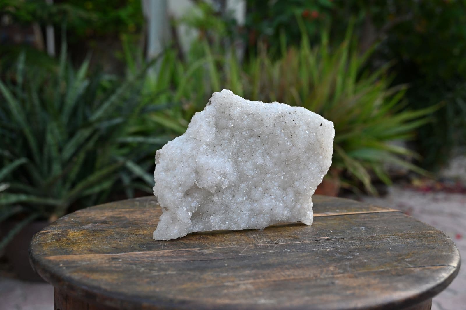 White Apophyllite Druze Slab — view 2