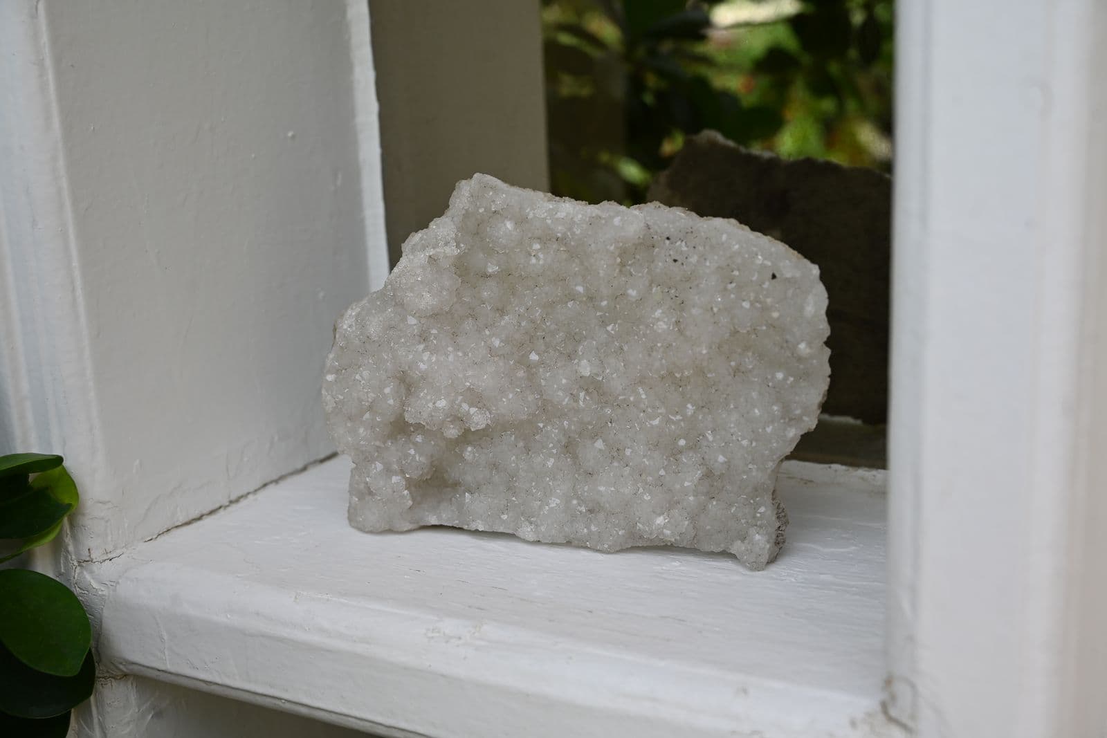 White Apophyllite Druze Slab — view 3