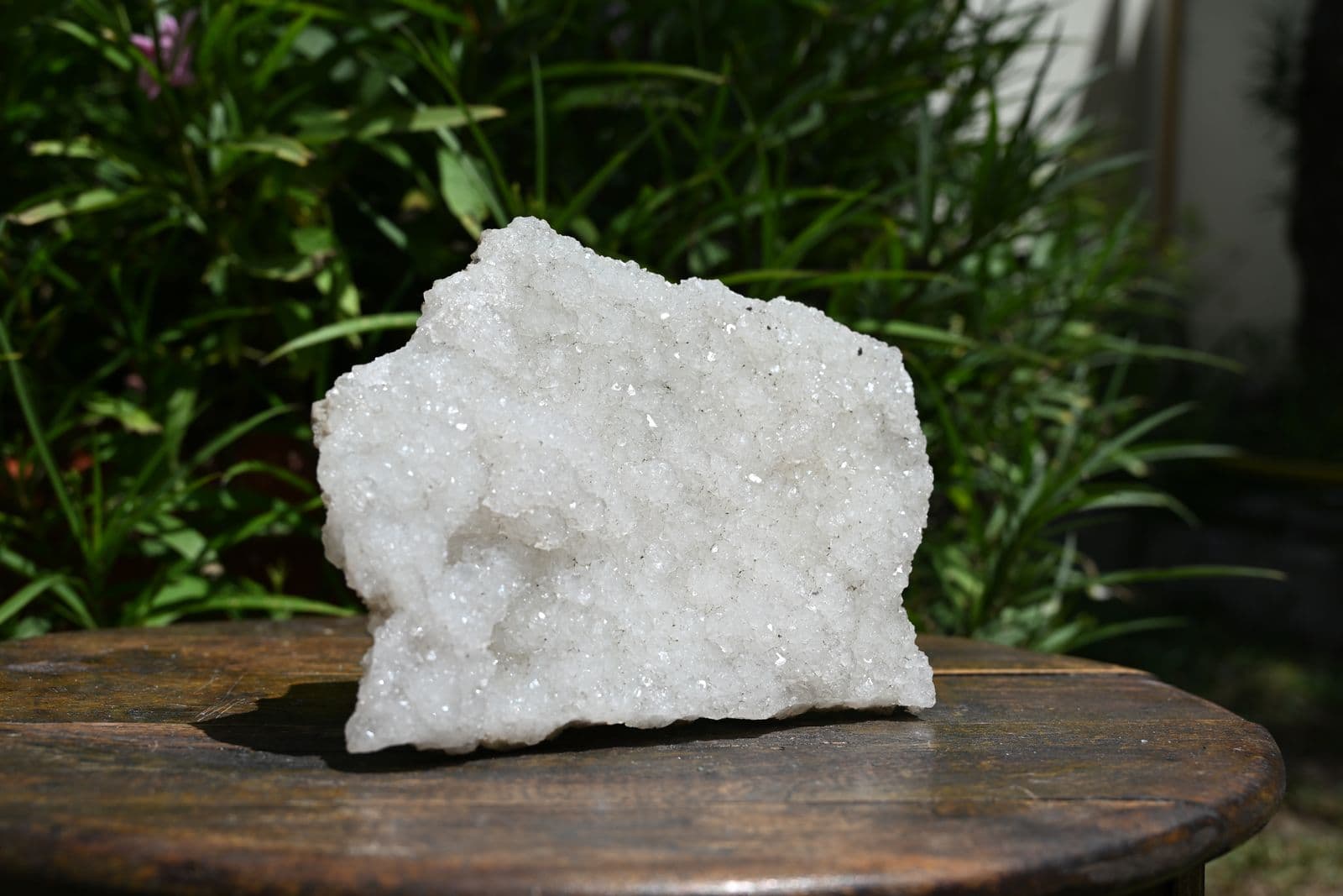 White Apophyllite Druze Slab — view 4
