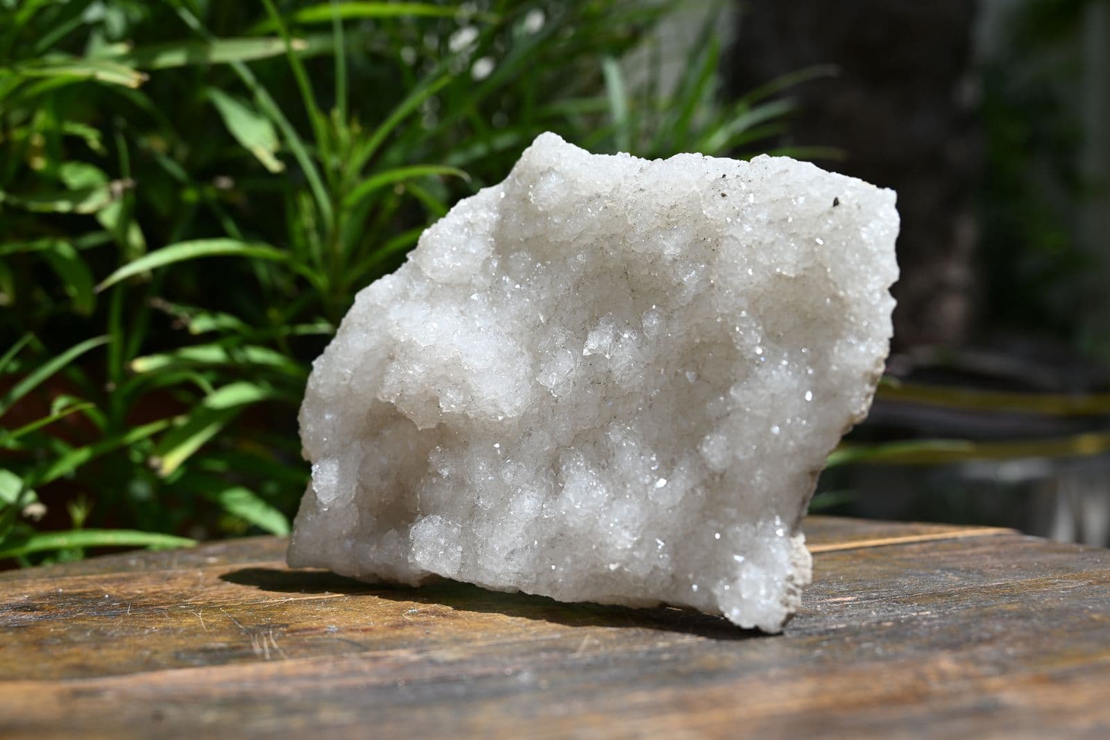 White Apophyllite Druze Slab