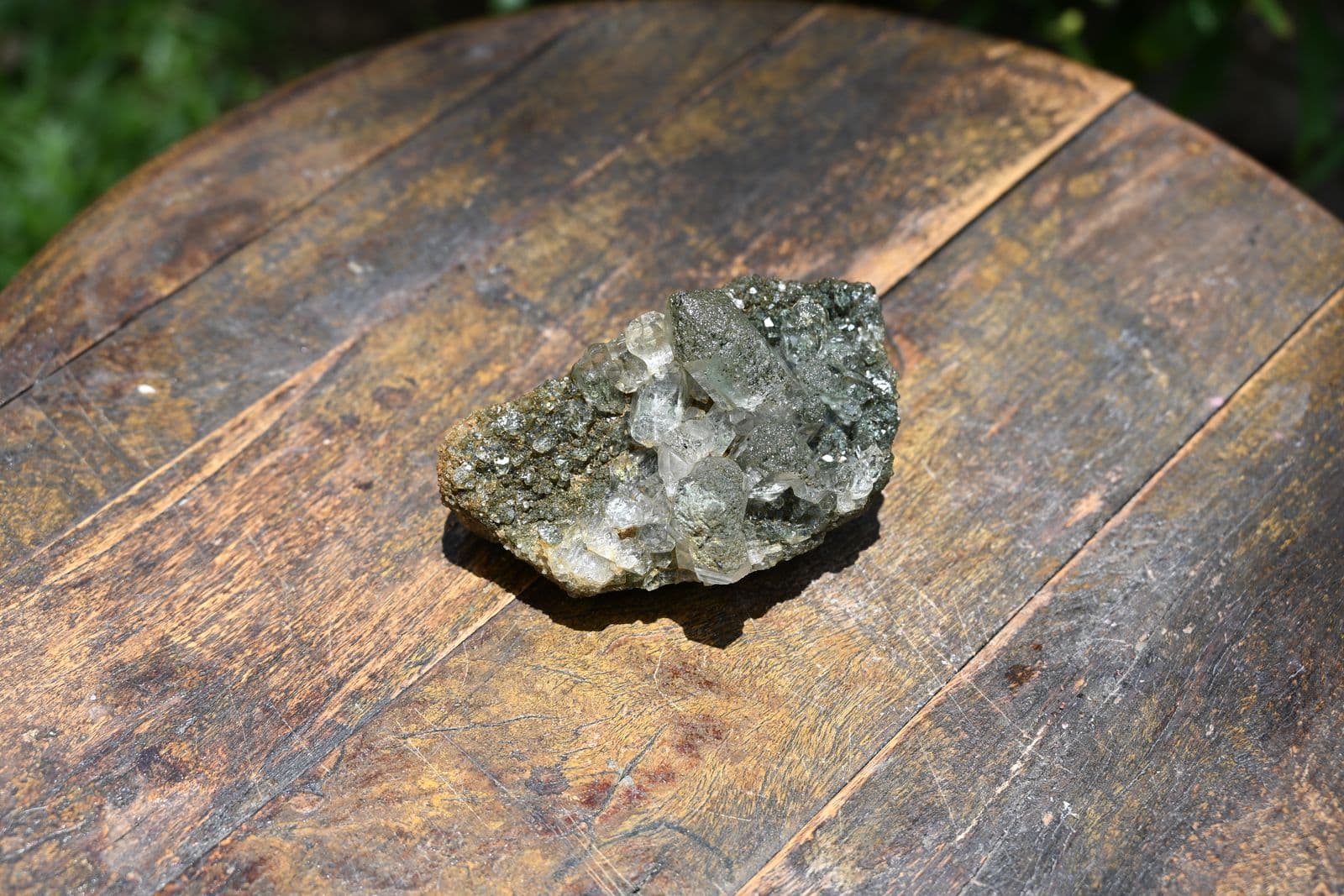 Apophyllite Cluster on Celadonite Matrix — view 2