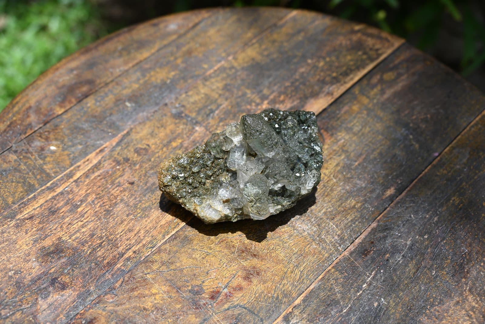 Apophyllite Cluster on Celadonite Matrix — view 3