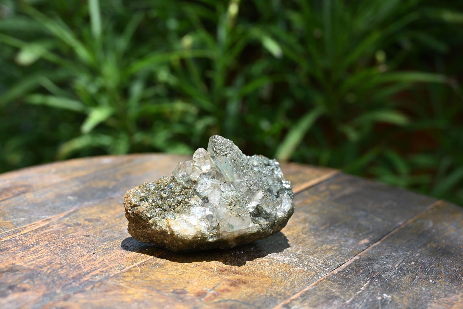 Apophyllite Cluster on Celadonite Matrix — view 4