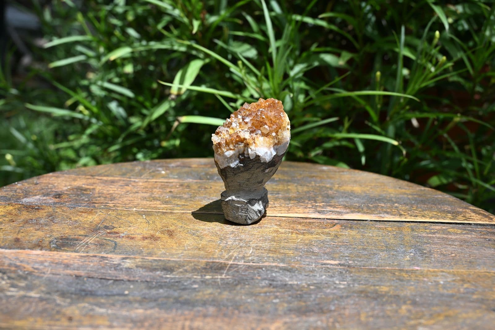 Golden Druzy Quartz on Basalt Pedestal — view 5