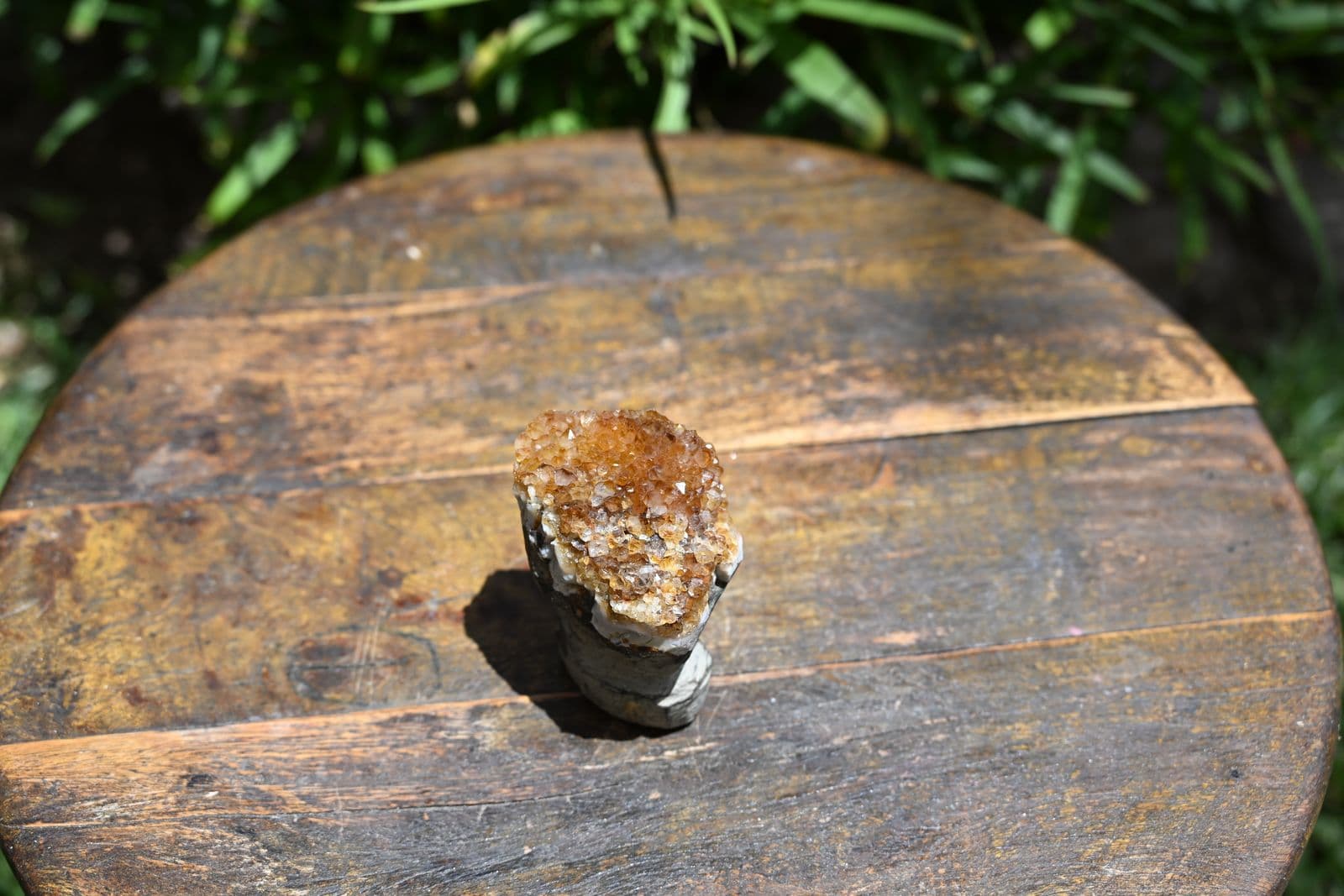 Golden Druzy Quartz on Basalt Pedestal — view 6