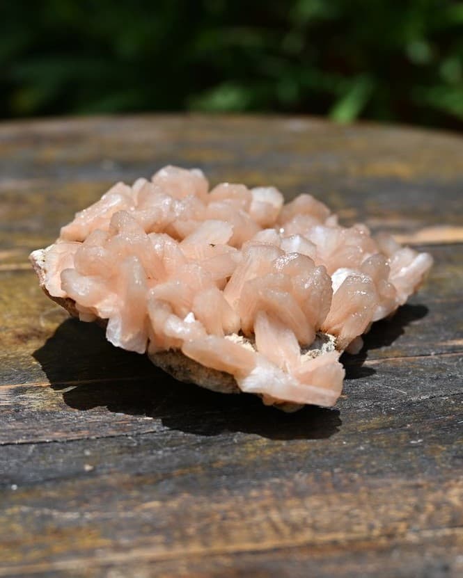 Peach Stilbite–Heulandite Crystal Cluster
