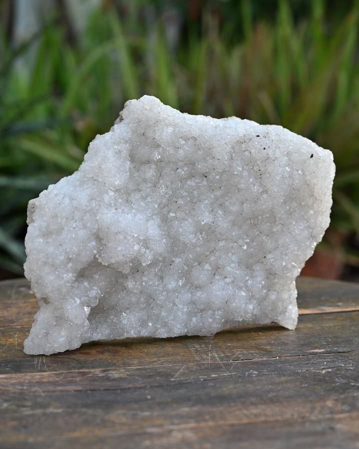 White Apophyllite Druze Slab