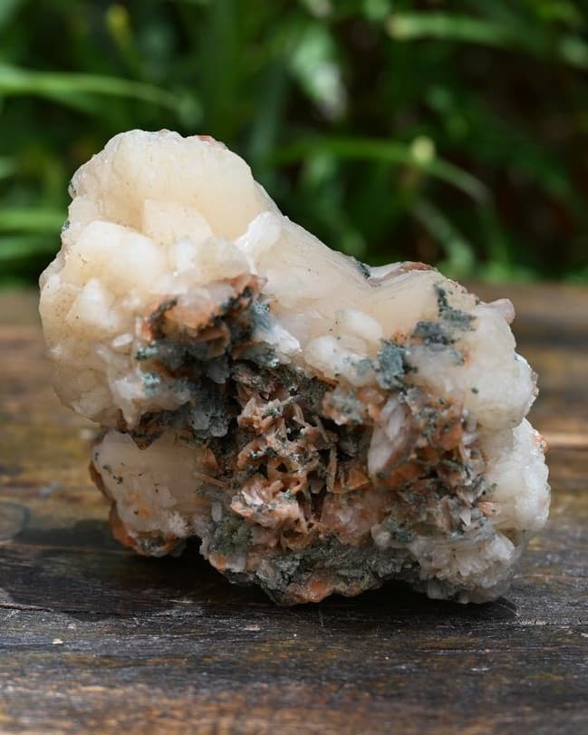 Peach Stilbite Fan Cluster with Celadonite